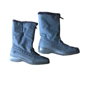 Totes Black Waterproof Furry Winter Boots Size 10